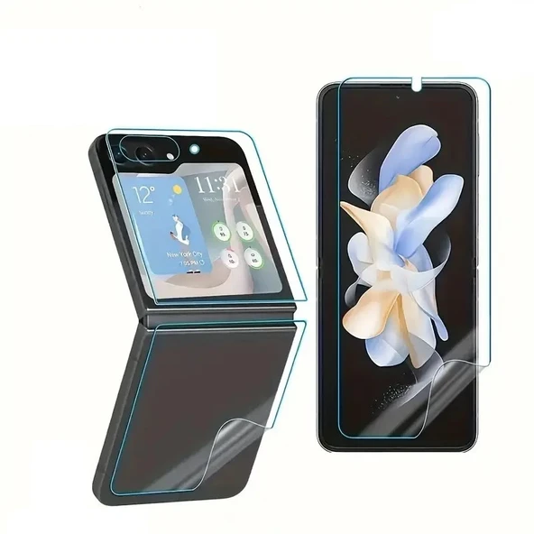 Samsung Galaxy Z Flip 7 Uyumlu Ön+Arka Body Şeffaf Ultra koruyucu Nano Jelatin ürün görseli 1