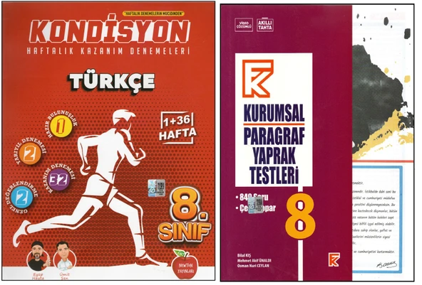 NEWTON 8.SINIF KONDİSYON TÜRKÇE + KURMAY 8.SINIF KURUMSAL PARAGRAF KİTABI (2 KİTAP) ürün görseli 1