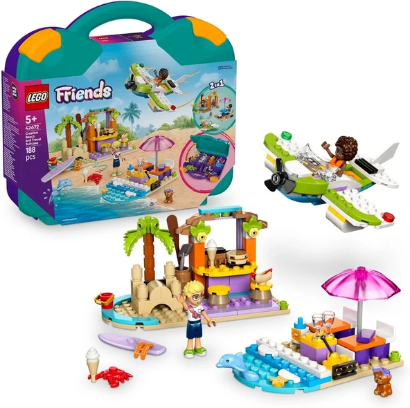 LEGO Friends Yaratıcı Plaj ve Seyahat Bavulu 42672-5 Yaş ve Üzeri Çocuklar için Yaratıcı Oyuncak Yapım Seti, Doğum Günü ürün görseli 1
