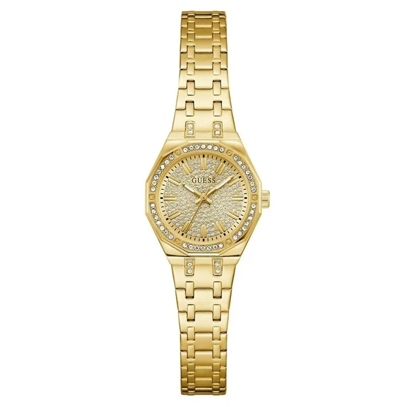 GUESS GUGW0931L2 ALTIN KAPLAMA TAŞLI KADIN KOL SAATİ ürün görseli 1