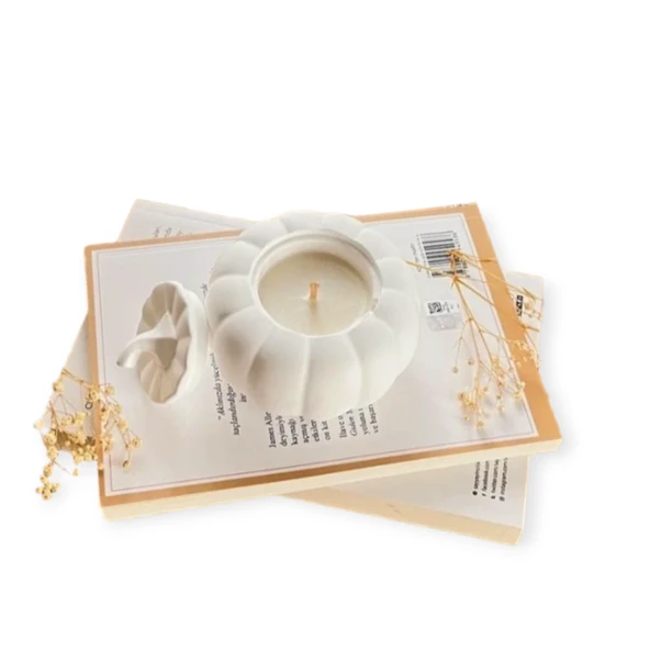 Beyaz Bal Kabağı Doğal soya wax kokulu Mum ürün görseli 1