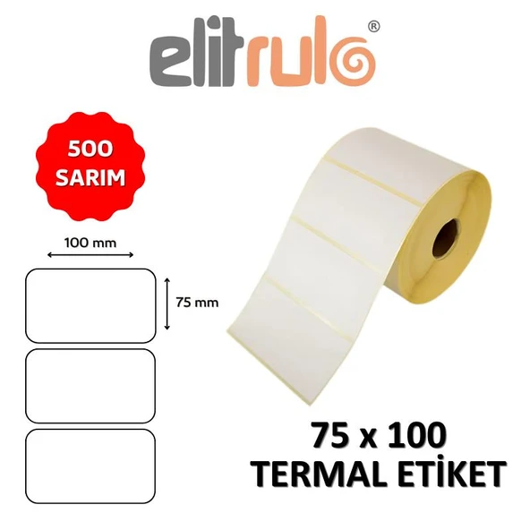 Elitrulo Barkod Etiketi 75x100 Termal - 500 Adet ürün görseli 1