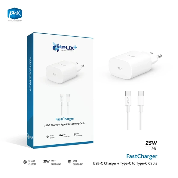 PUX PX-SC25T 25W TYPE-C BAŞLIK + KABO ŞARJ ALETİ ürün görseli 1
