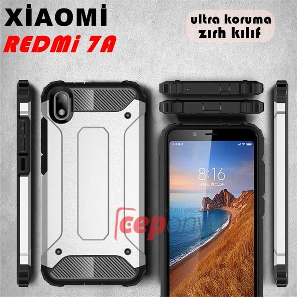 Xiaomi Redmi 7A Kılıf Armor Hybrid Zırh Silikon ürün görseli 1