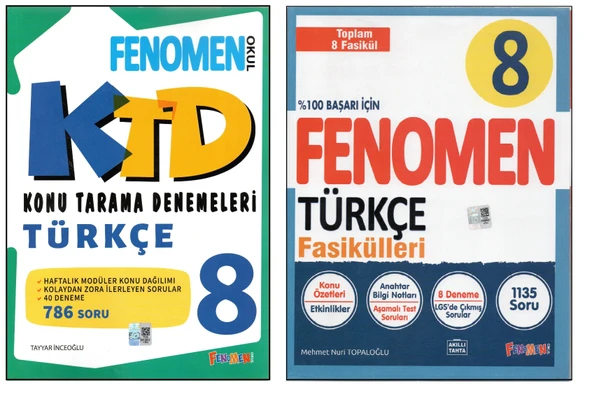 FENOMEN 8.SINIF KTD+TÜRKÇE FASİKÜLLERİ (2 KİTAP) ürün görseli 1
