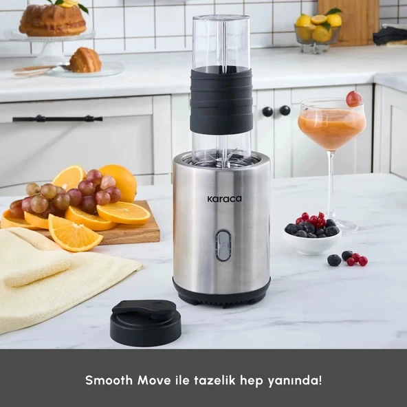 Karaca Smooth and Move Inox 350W Personal Kişisel Smoothie Blender - Resim 3
