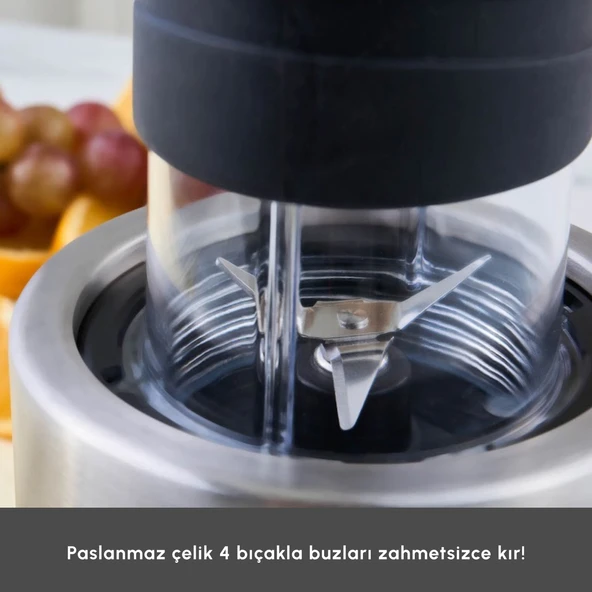 Karaca Smooth and Move Inox 350W Personal Kişisel Smoothie Blender - Resim 9