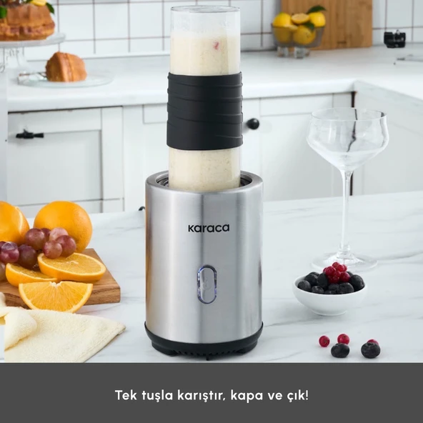 Karaca Smooth and Move Inox 350W Personal Kişisel Smoothie Blender - Resim 4