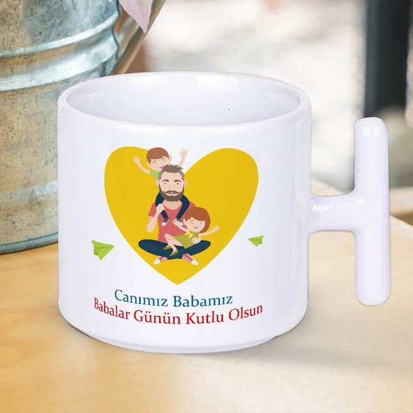 Canımız Babamız Babalar Günün Kutlu Olsun Yazılı Hediyelik T Kupa Bardak-2 ürün görseli 1
