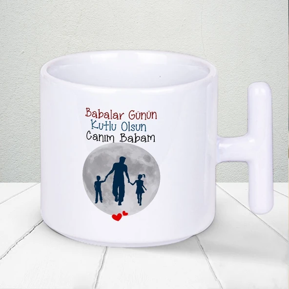 Babalar Günün Kutlu Olsun Canım Babam Baskılı Babalar Günü T Kupa Bardak -1 ürün görseli 1