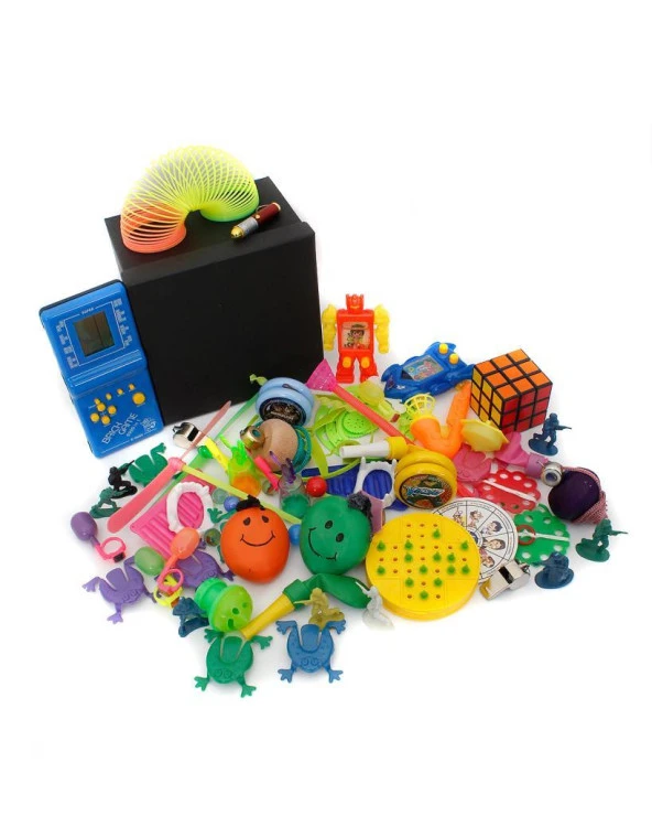 Nostaljik Özel Oyuncak Kutusu Mavi Tetrisli ürün görseli 1