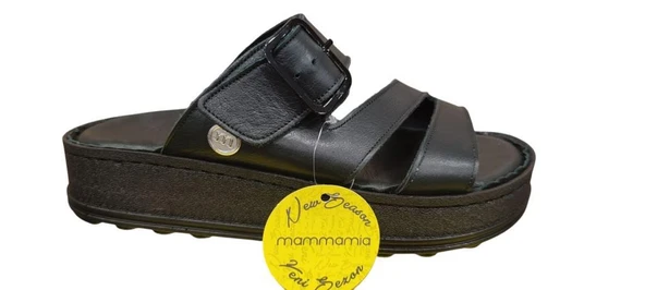MAMMAMİA D25YT-1295 KALIN TABAN YUMUŞAK DERİ KADIN SANDALET ürün görseli 1