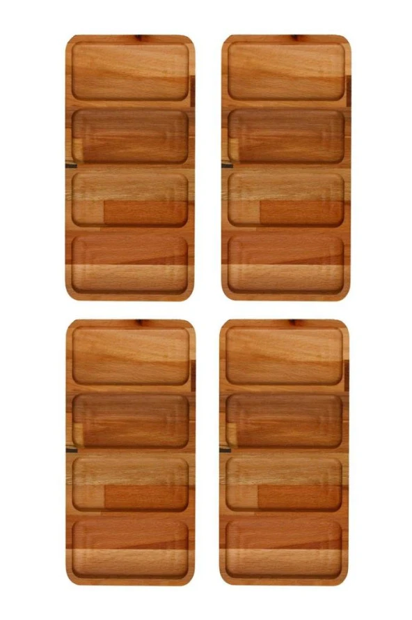 Raven Home Studio 4 Lü Set Masif Ahşap Çerezlik – Kahvaltı – Kahve – Meyve Sunum Tabağı ürün görseli 1