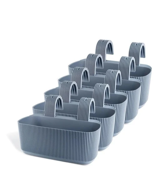 Omnipazar KRS-249 Plastik Pera Askılı Balkon Saksı 3.2 Lt Gök Mavi 5 Adet ürün görseli 1