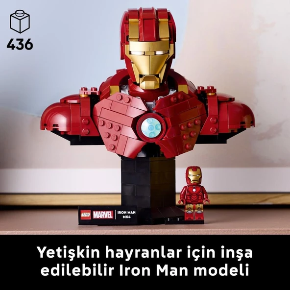 LEGO Marvel 76327 Iron Man MK4 Büstü (436 Parça) - Resim 5