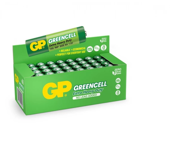 Gp Greencell R6 AA Boy Çinko Kalem Pil 40'lı Paket GP15G-2S4 ürün görseli 1