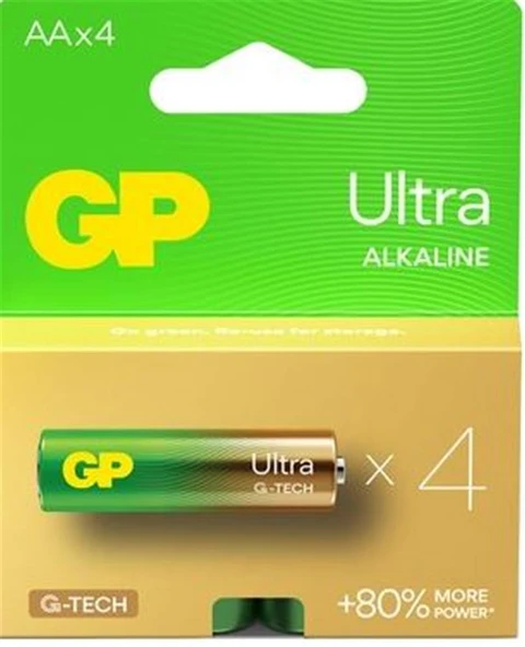 GP G-Tech LR6 AA Boy Ultra Alkalin Kalem Pil 4'lü Paket GP15AU-U4 ürün görseli 1