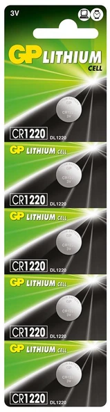 Gp CR1220-C5 3V Lityum Düğme Pil 5'li Paket ürün görseli 1