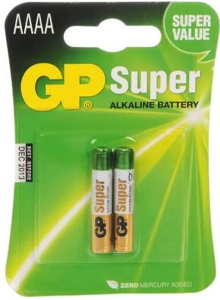 GP AAAA 25A Alkalin İncenin İncesi Pil 2'li Paket GP25A-U2 ürün görseli 1