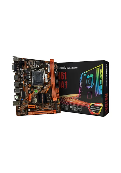 Esonic H61DA1 Intel H61 1600 MHz DDR3 Soket 1155 mATX Anakart ürün görseli 1