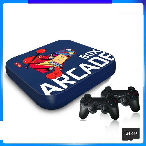 Retro Arcade Oyun Konsolu PS1/PSP/N64-4K HD Destekli Mavi Renk Nostaljik Oyun Keyfi ürün görseli 1