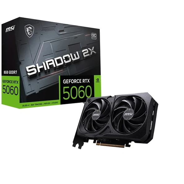 MSI RTX5060 8GB SHADOW 2X OC 128BİT GDDR7 HDMI DP PCIe 5.0 ürün görseli 1