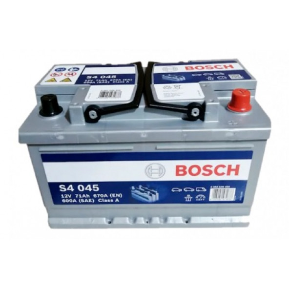 BOSCH 12 V 71 AH AMPER AKÜ 670 EN (Alçak Tip - FORD / OPEL Grubu için Özel) ürün görseli 1