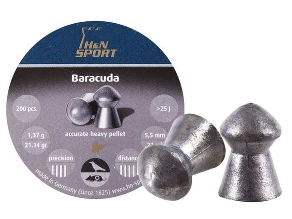 H&N DIABOLO BARACUDA 5.5 CAL HAVALI SAÇMA ürün görseli 1