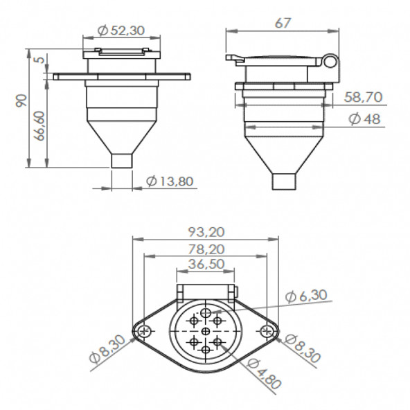Römork Soketi - N Tip - 7 Pin - Resim 2