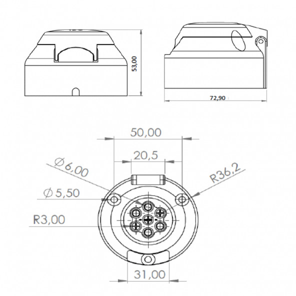 Römork Soketi - 7 Pin - Resim 2