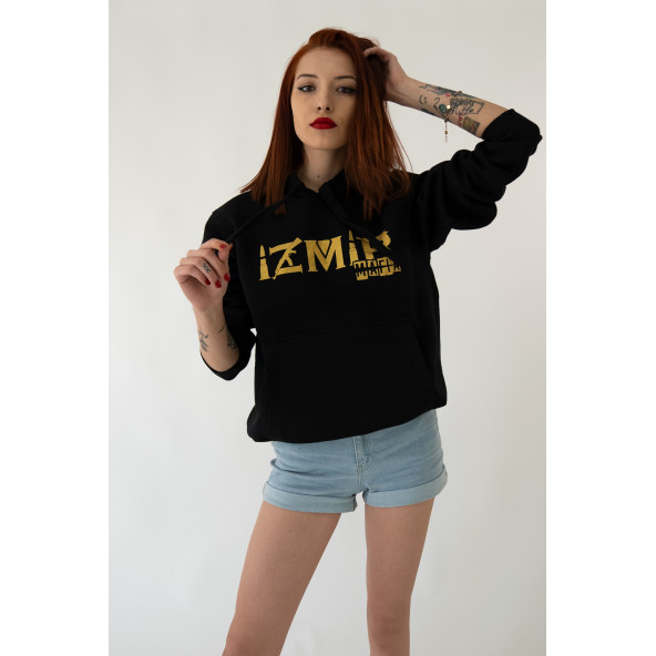 İzmir Mafia Kapüşonlu Kadın Sweatshirt - Resim 2