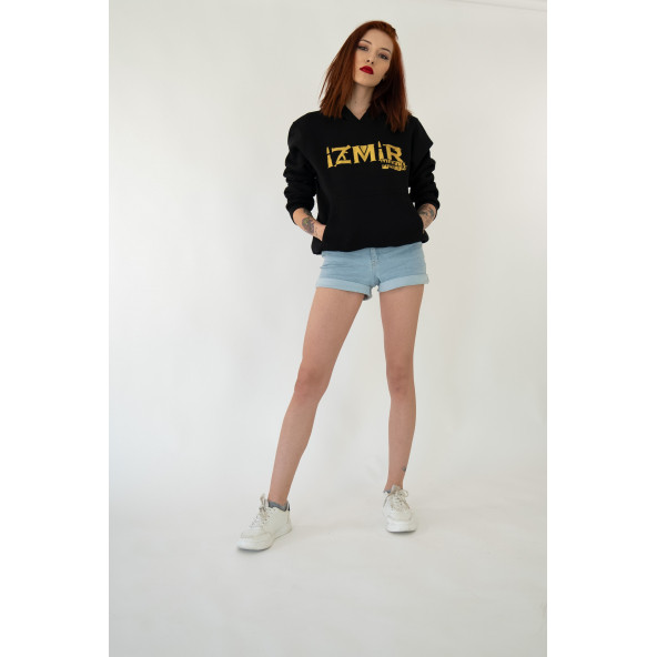 İzmir Mafia Kapüşonlu Kadın Sweatshirt - Resim 4
