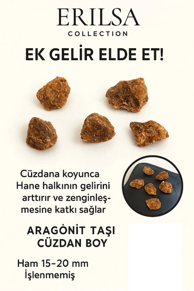 Sertifikalı Cüzdan Boy Aragonit Taşı Kütle Topraklayıcı Enerjiyle Denge Sakinlik Sağlar ürün görseli 1