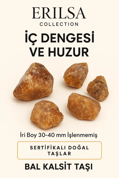 Sertifikalı Ham İşlenmemiş Bal Kalsit Taşı Kütlesi – İri Boy Doğal Kristal Parçası Odaklanma ve Enerji Verir ürün görseli 1