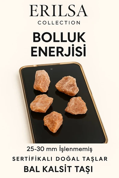 Sertifikalı Ham İşlenmemiş Orta Bal Kalsit Taşı Kütle Duygusal Denge Sağlar İçsel Sakinlik Verir ürün görseli 1