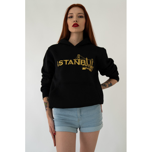 İstanbul Mafia Kapüşonlu Kadın Sweatshirt - Resim 3