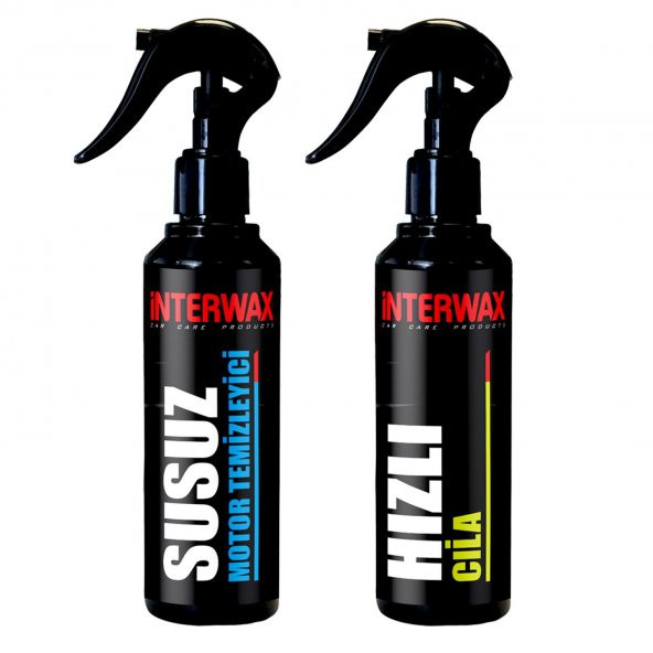 INTERWAX 2Lİ OTO BAKIM ve TEMİZLİK SETİ SUSUZ MOTOR TEMİZLEYİCİ 230 ml + HIZLI CİLA 230 ml ürün görseli 1