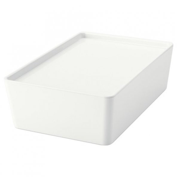 Kapaklı Saklama Kutusu Beyaz ikea Ölçü 18x26x8 cm Çekmece İçi Düzenleme Kutusu ürün görseli 1