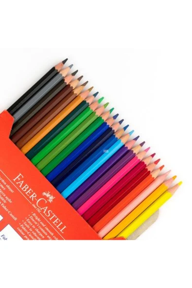 Kuru Boya Kalemi 24 Renk Karton Kutu Faber Castell 24 Renk Karton Kutu Tam Boy Kuruboya ürün görseli 1