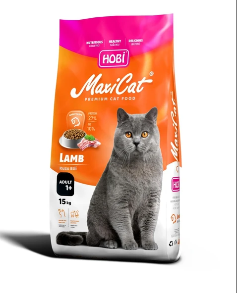 Hobi Maxicat Kuzu Etli Yetişkin Kedi Maması 15kg ürün görseli 1