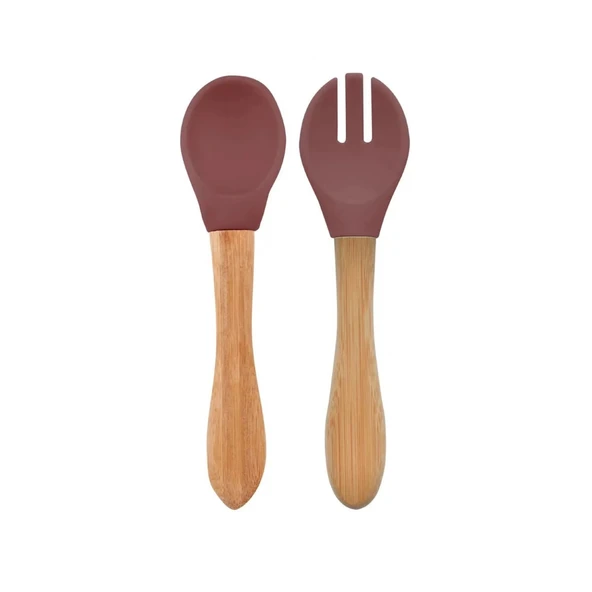 Oioi Mama Kaşığı Ve Çatal Seti Velvet Rose ürün görseli 1