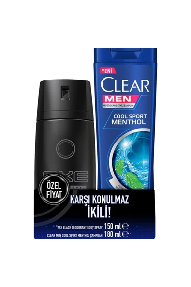 Axe Deodorant Black 150 ml + Clear Cool Şampuan 180 ml ürün görseli 1