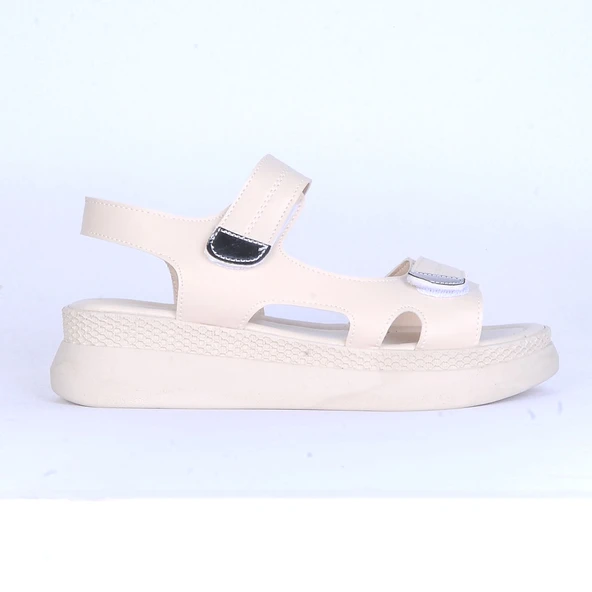 Moda Ayakkabı 146 Syh-Krem Ortopedik Kadın Sandalet Ayakkabı ürün görseli 1