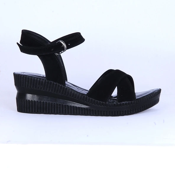 Moda Ayakkabı 152 Ortopedik Süet 7Cm Kadın  Sandalet Ayakkabı ürün görseli 1