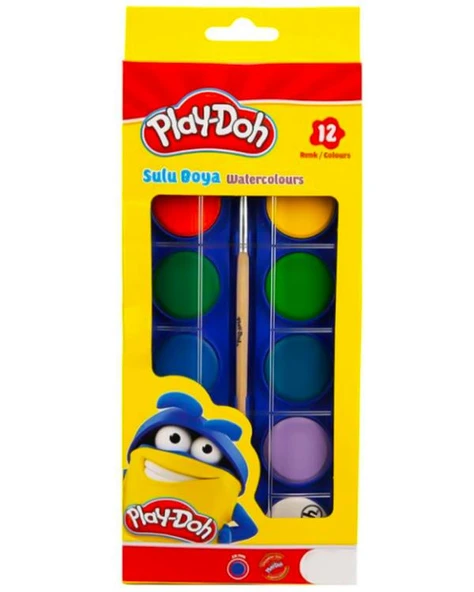 Play Doh 12 Renk Sulu Boya Seti 28mm PLAYSU003 ürün görseli 1