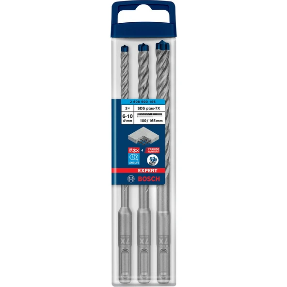 EXP SDS Plus-7X K-Delici Ucu 6/8/10 mm 3lü ürün görseli 1