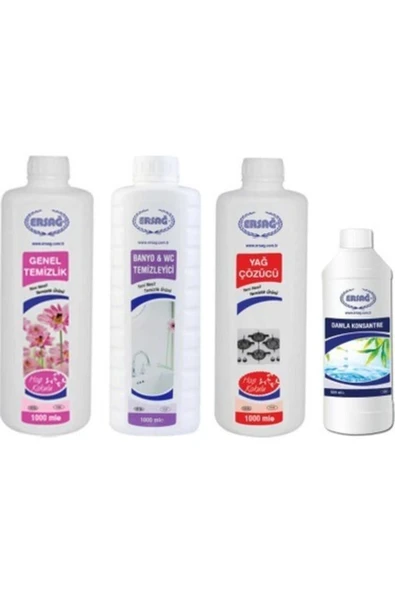 Ersağ Genel Temizlik+ Banyo Wc+yağ Çöz 1 lt Ffosfat İçermez + Damla 500ml ürün görseli 1