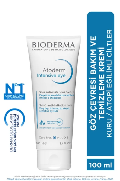 Atoderm Intensive Eye Kuru Atopi Eğilimli Göz Çevresi Kremi ve Temizleyici Hyalüronik Asit 100 ml ürün görseli 1