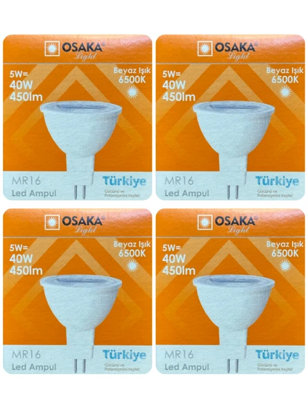 (4 Adet) Osaka 5W (40W) Beyaz Işık (6500K) G4 Duylu (İğne Bacak) Led Çanak Ampul ürün görseli 1