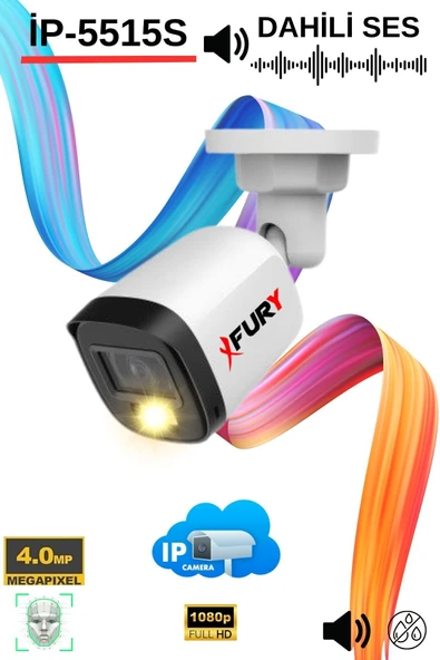 FURY IP Kamera Sesli Gece Renkli 4MP Suya Dayanıklı Güvenlik Kamerası Ultra Led Renkli Gece Görüş Poe ürün görseli 1